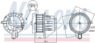 Interior Blower NISSENS 87546