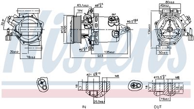 Compressor, air conditioning NISSENS 890053