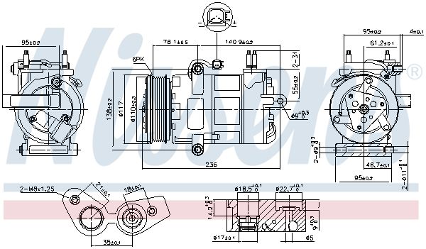 NISSENS 890217 Compressor, air conditioning