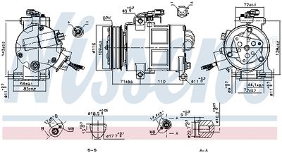 Compressor, air conditioning NISSENS 890249