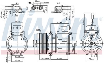 Compressor, air conditioning NISSENS 890331