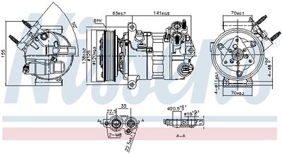 Compressor, air conditioning NISSENS 890594