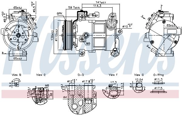 NISSENS 890596 Compressor, air conditioning