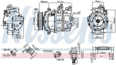 Compressor, air conditioning NISSENS 890608