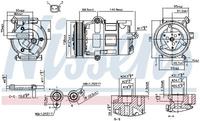 Compressor, air conditioning NISSENS 890698