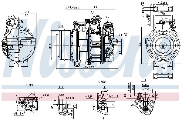 NISSENS 890749 Compressor, air conditioning