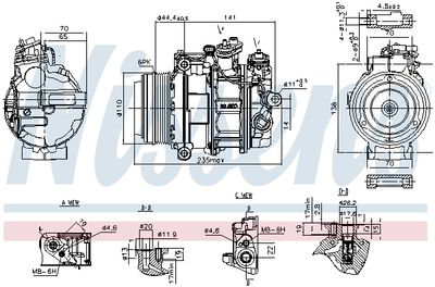 Compressor, air conditioning NISSENS 890749