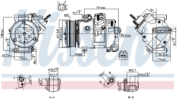 NISSENS 890772 Compressor, air conditioning