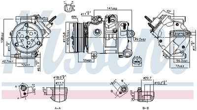 Compressor, air conditioning NISSENS 890772