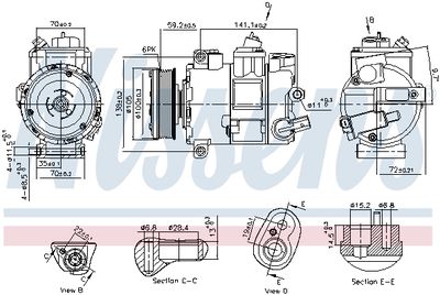 Compressor, air conditioning NISSENS 890773