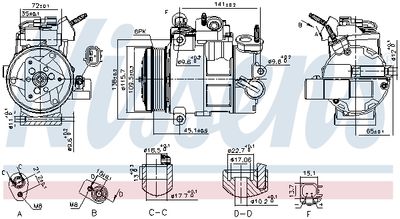 Compressor, air conditioning NISSENS 890800