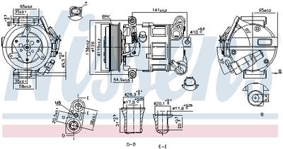 Compressor, air conditioning NISSENS 890801