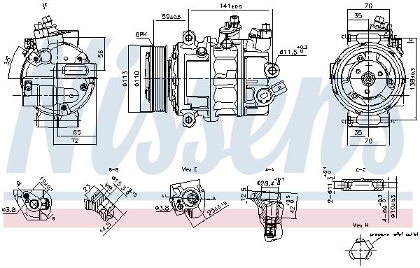 NISSENS 890893 Compressor, air conditioning