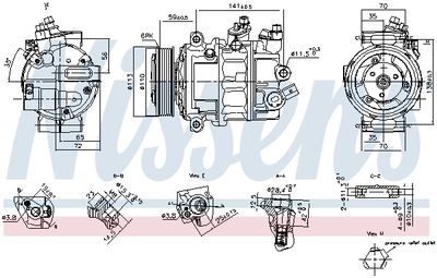 Compressor, air conditioning NISSENS 890893