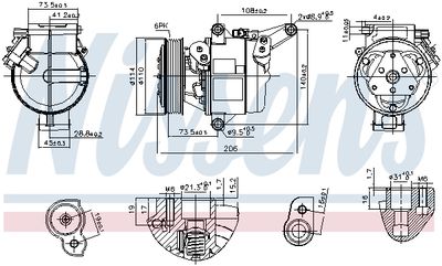 Compressor, air conditioning NISSENS 890948