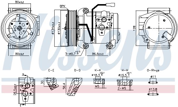 NISSENS 890957 Compressor, air conditioning