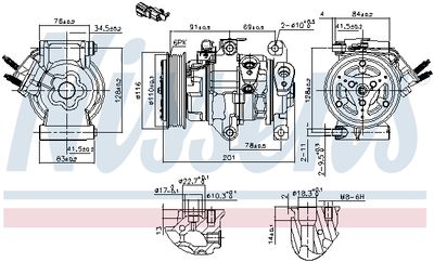Compressor, air conditioning NISSENS 891007