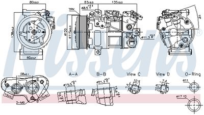 Compressor, air conditioning NISSENS 891017