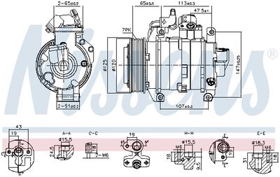 Compressor, air conditioning NISSENS 891044