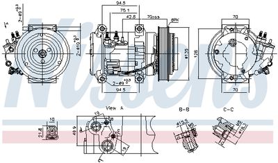 Compressor, air conditioning NISSENS 891052