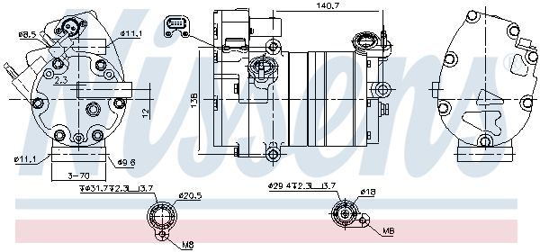 NISSENS 891070 Compressor, air conditioning