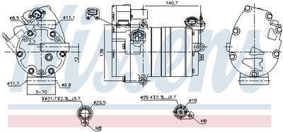 Compressor, air conditioning NISSENS 891070