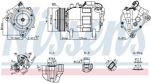 NISSENS 891148 Compressor, air conditioning