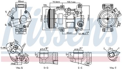 Compressor, air conditioning NISSENS 89516