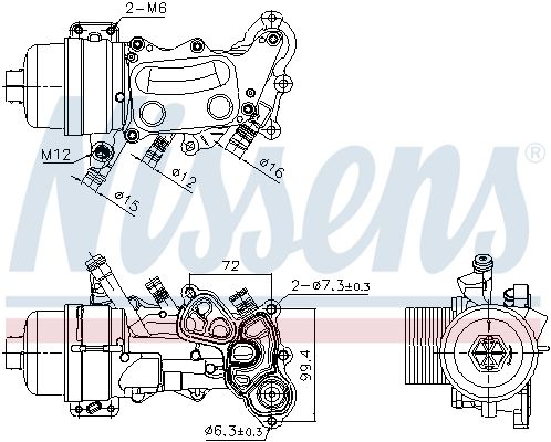 NISSENS 90992 Oil Cooler, engine oil