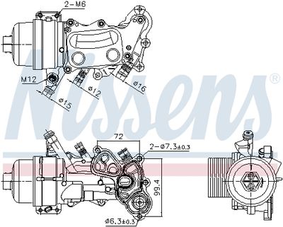 Oil Cooler, engine oil NISSENS 90992