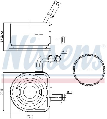 NISSENS 91230 Oil Cooler, engine oil