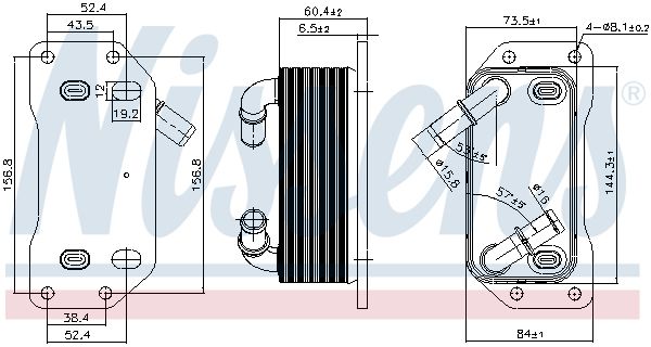 NISSENS 91254 Oil Cooler, engine oil