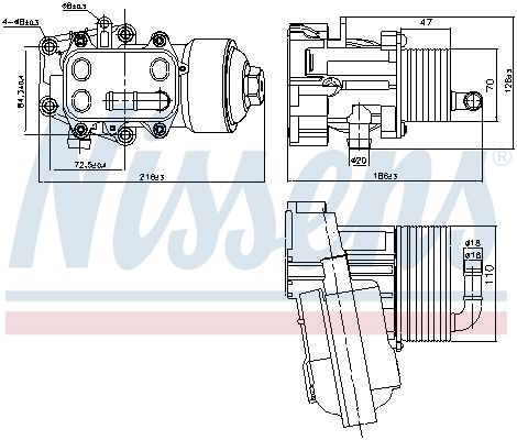 NISSENS 91315 Oil Cooler, engine oil