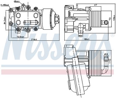 Oil Cooler, engine oil NISSENS 91315