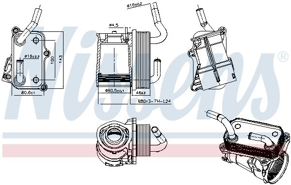 NISSENS 91317 Oil Cooler, engine oil