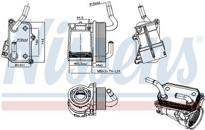 Oil Cooler, engine oil NISSENS 91317