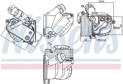 Oil Cooler, engine oil NISSENS 91322