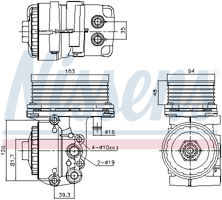 NISSENS 91327 Oil Cooler, engine oil