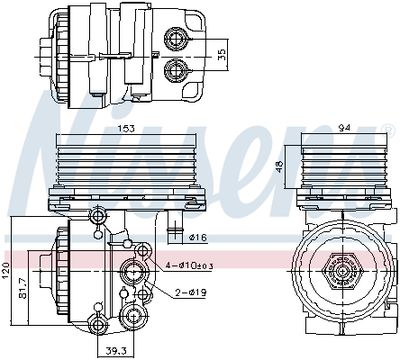 Oil Cooler, engine oil NISSENS 91327