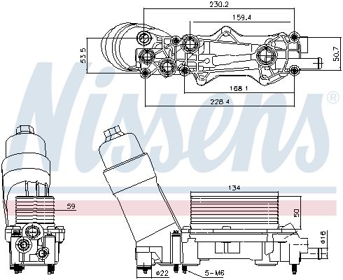 NISSENS 91336 Oil Cooler, engine oil