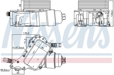 Oil Cooler, engine oil NISSENS 91339