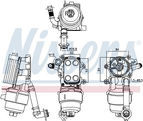 NISSENS 91340 Oil Cooler, engine oil