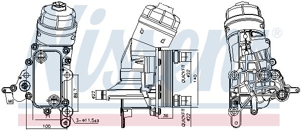 NISSENS 91343 Oil Cooler, engine oil
