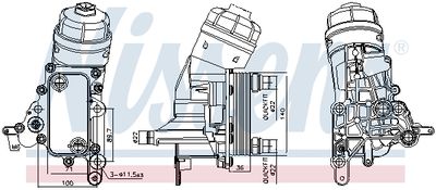 Oil Cooler, engine oil NISSENS 91343