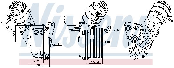 NISSENS 91347 Oil Cooler, engine oil