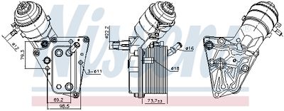 Oil Cooler, engine oil NISSENS 91347
