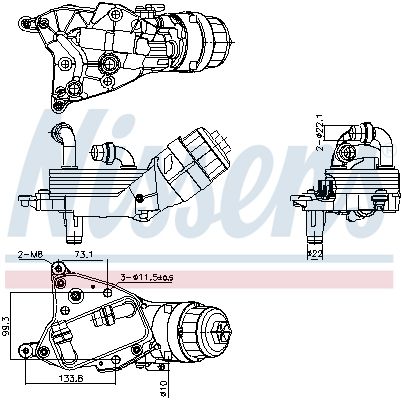 NISSENS 91349 Oil Cooler, engine oil
