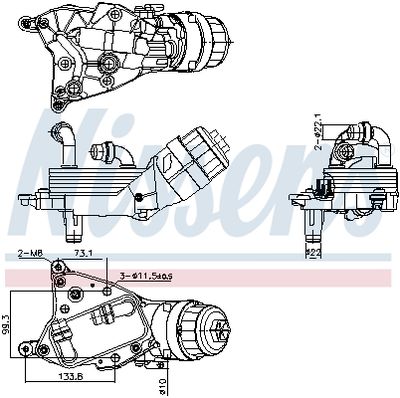 Oil Cooler, engine oil NISSENS 91349