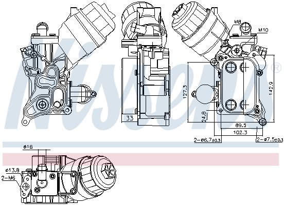 NISSENS 91355 Oil Cooler, engine oil