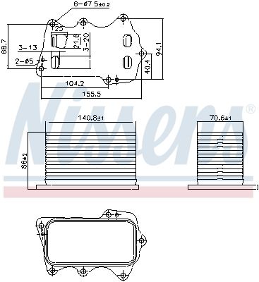 Oil Cooler, engine oil NISSENS 91359